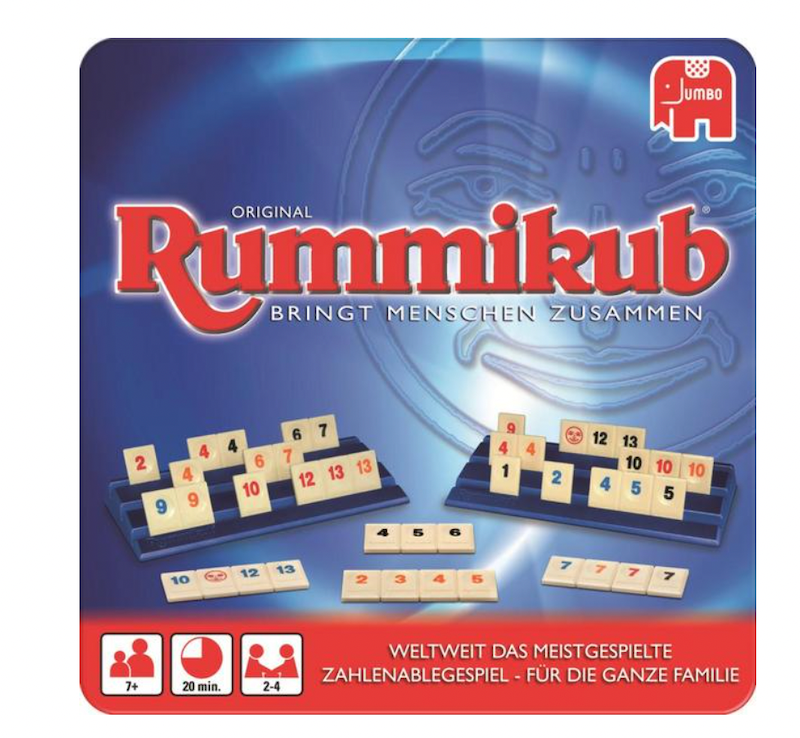 Rummikub wird mit Zahlenplättchen gespielt. 
